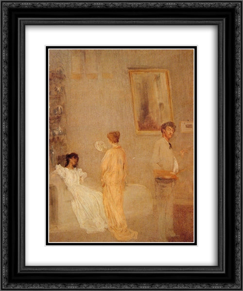 Whistler in his Studio 20x24 Black Ornate Wood Framed Art Print Poster with Double Matting by Whistler, James McNeill