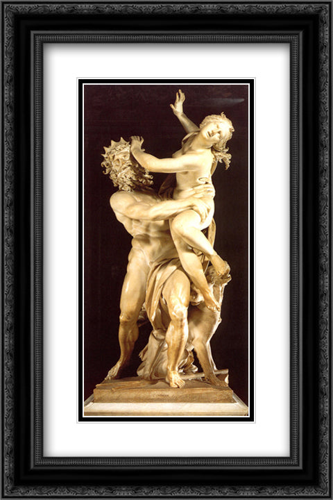 The Rape of Proserpine 16x24 Black Ornate Wood Framed Art Print Poster with Double Matting by Bernini, Gian Lorenzo