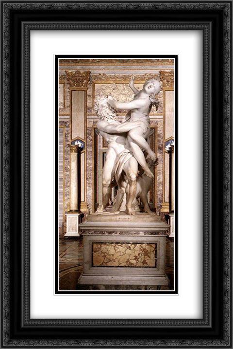 The Rape of Proserpine [detail: 2] 16x24 Black Ornate Wood Framed Art Print Poster with Double Matting by Bernini, Gian Lorenzo
