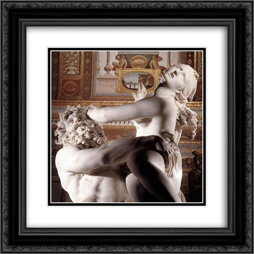 The Rape of Proserpine [detail: 4] 20x20 Black Ornate Wood Framed Art Print Poster with Double Matting by Bernini, Gian Lorenzo
