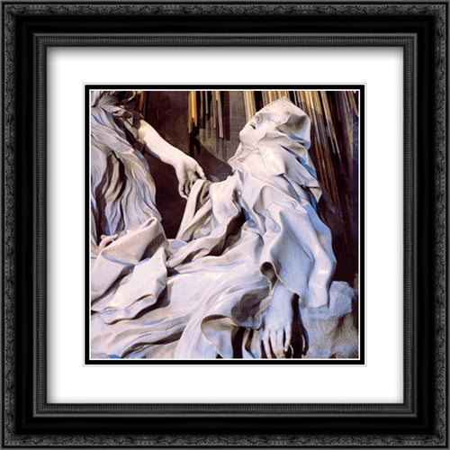 The Ecstasy of Saint Teresa [detail] 20x20 Black Ornate Wood Framed Art Print Poster with Double Matting by Bernini, Gian Lorenzo