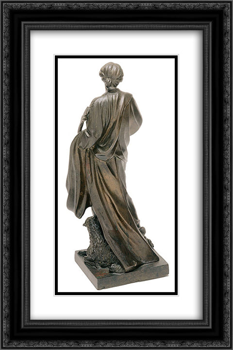 Sant' Agnese [detail #1] 16x24 Black Ornate Wood Framed Art Print Poster with Double Matting by Bernini, Gian Lorenzo