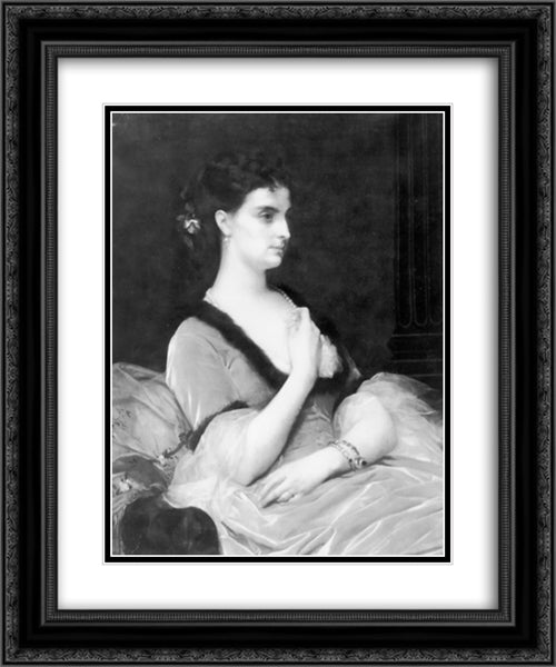 Portrait of a Lady 20x24 Black Ornate Wood Framed Art Print Poster with Double Matting by Cabanel, Alexandre