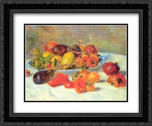 Fruits from the Midi 24x20 Black Ornate Wood Framed Art Print Poster with Double Matting by Renoir, Pierre Auguste