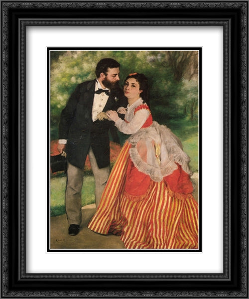 Portrait of Alfred and Marie Sisley 20x24 Black Ornate Wood Framed Art Print Poster with Double Matting by Renoir, Pierre Auguste