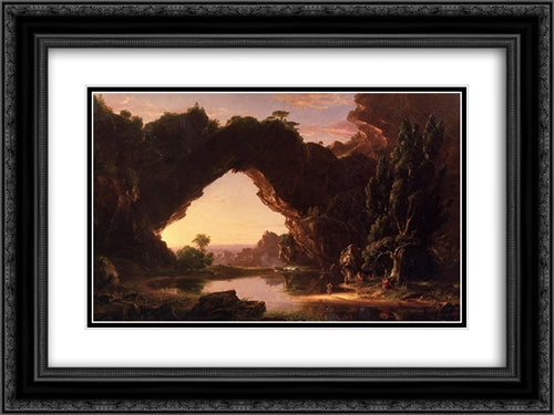 Evening in Arcady 24x18 Black Ornate Wood Framed Art Print Poster with Double Matting by Cole, Thomas