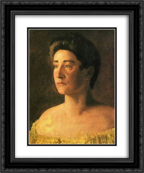 A Singer: Portrait of Mrs. Leigo 20x24 Black Ornate Wood Framed Art Print Poster with Double Matting by Eakins, Thomas