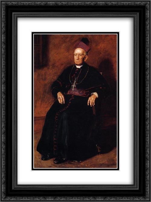 Portrait of Archbishop William Henry Elder 18x24 Black Ornate Wood Framed Art Print Poster with Double Matting by Eakins, Thomas