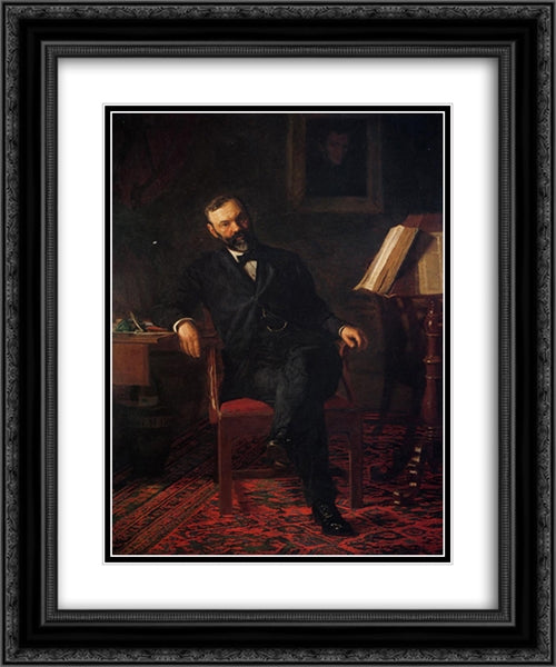 Portrait of Dr. John H. Brinton 20x24 Black Ornate Wood Framed Art Print Poster with Double Matting by Eakins, Thomas