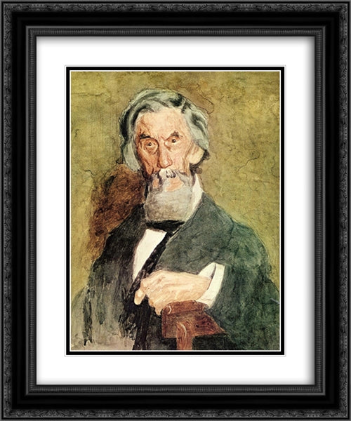 Portrait of William H. MacDowell (unfinished) 20x24 Black Ornate Wood Framed Art Print Poster with Double Matting by Eakins, Thomas