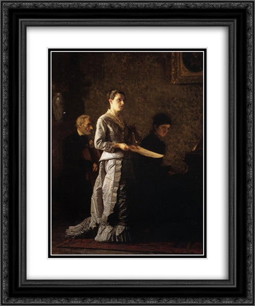 Singing a Pathetic Song 20x24 Black Ornate Wood Framed Art Print Poster with Double Matting by Eakins, Thomas