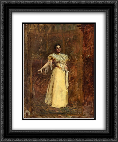 Study for The Portrait of Miss Emily Sartain 20x24 Black Ornate Wood Framed Art Print Poster with Double Matting by Eakins, Thomas