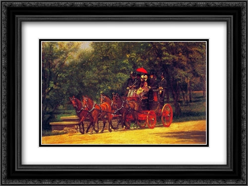 A May Morning in the Park 24x18 Black Ornate Wood Framed Art Print Poster with Double Matting by Eakins, Thomas