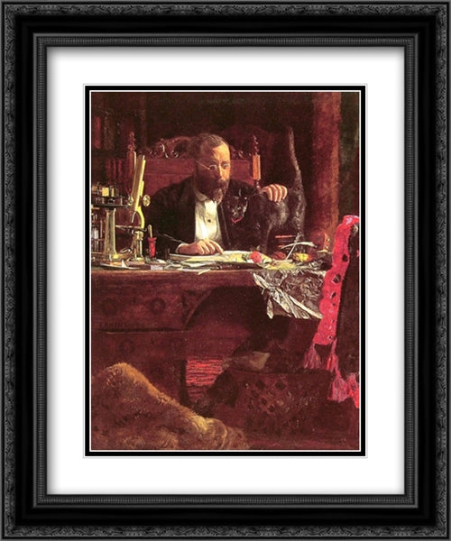 Professor Benjamin Howard Rand 20x24 Black Ornate Wood Framed Art Print Poster with Double Matting by Eakins, Thomas