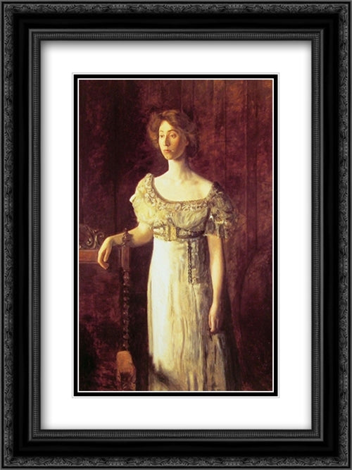 The Old Fashioned Dress'Portrait of Miss Helen Parker 18x24 Black Ornate Wood Framed Art Print Poster with Double Matting by Eakins, Thomas