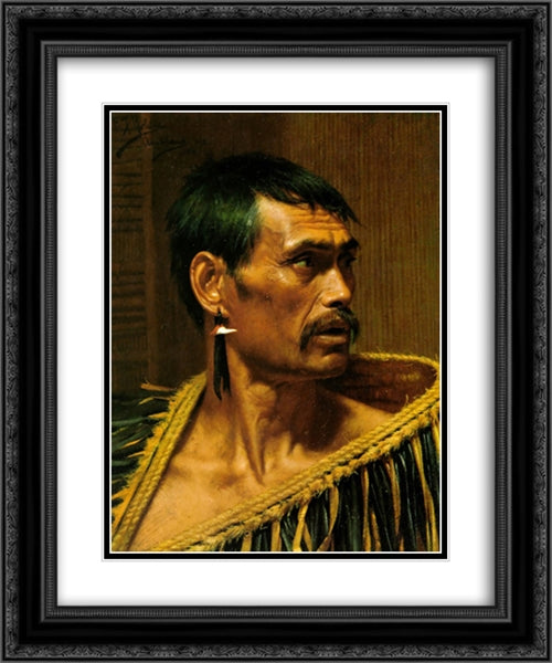 A Study 20x24 Black Ornate Wood Framed Art Print Poster with Double Matting by Goldie, Charles