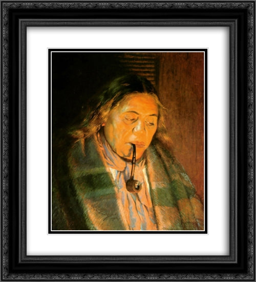 Fire and Smoke 20x22 Black Ornate Wood Framed Art Print Poster with Double Matting by Goldie, Charles