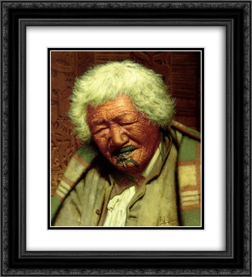 Kapi Kapi, aged 102 20x22 Black Ornate Wood Framed Art Print Poster with Double Matting by Goldie, Charles