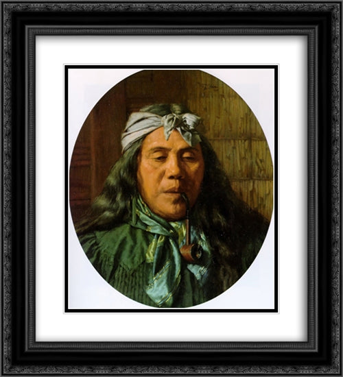 Nikorima and Nikotina 20x22 Black Ornate Wood Framed Art Print Poster with Double Matting by Goldie, Charles