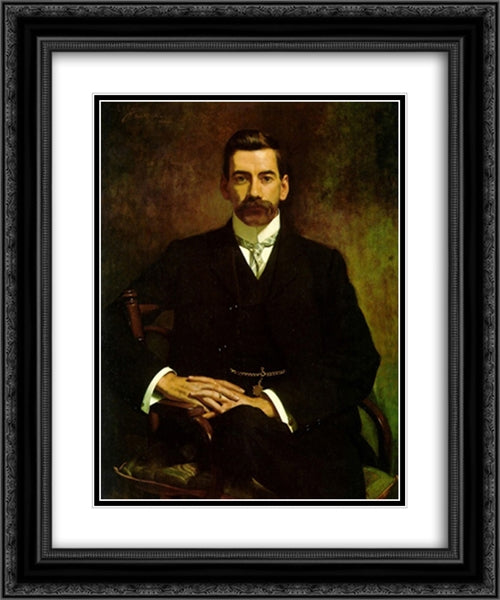 Portrait of J.R. Hooper 20x24 Black Ornate Wood Framed Art Print Poster with Double Matting by Goldie, Charles