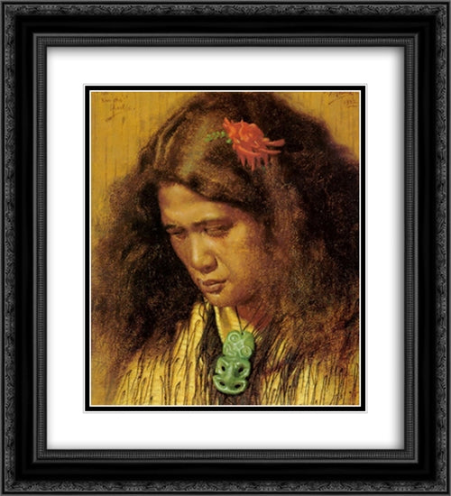 Reverie 20x22 Black Ornate Wood Framed Art Print Poster with Double Matting by Goldie, Charles