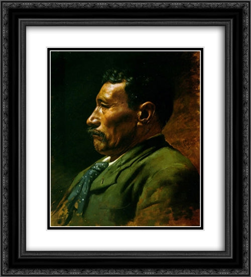 Tamehana 20x22 Black Ornate Wood Framed Art Print Poster with Double Matting by Goldie, Charles