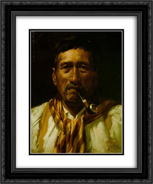Tamehana from Life 20x24 Black Ornate Wood Framed Art Print Poster with Double Matting by Goldie, Charles