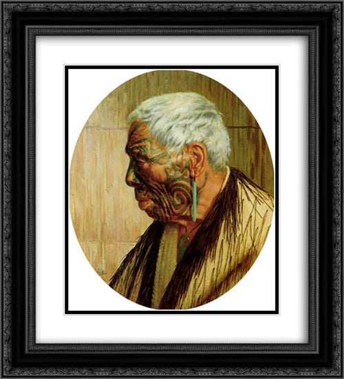 The last of the Cannibals 20x22 Black Ornate Wood Framed Art Print Poster with Double Matting by Goldie, Charles