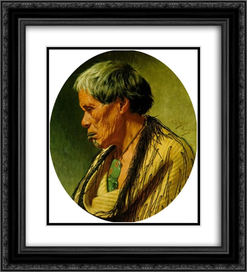 Touched by the hand of Time 20x22 Black Ornate Wood Framed Art Print Poster with Double Matting by Goldie, Charles