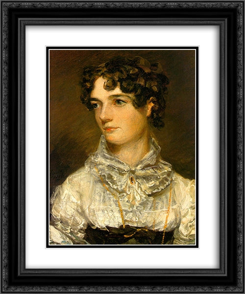 Maria Bicknell 20x24 Black Ornate Wood Framed Art Print Poster with Double Matting by Constable, John