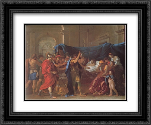 The Death of Germanicus ' detail 24x20 Black Ornate Wood Framed Art Print Poster with Double Matting by Poussin, Nicolas