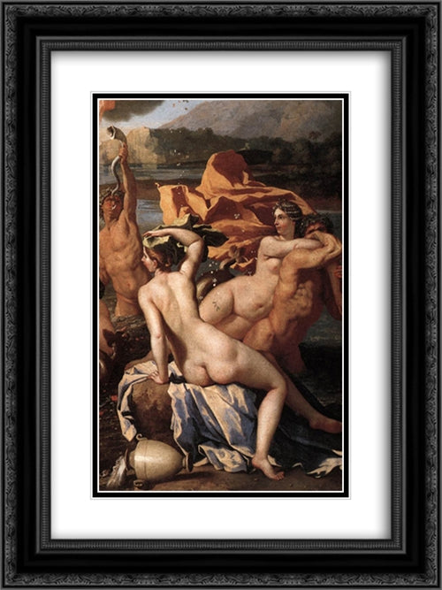 The Triumph of Neptune [detail: 2] 18x24 Black Ornate Wood Framed Art Print Poster with Double Matting by Poussin, Nicolas