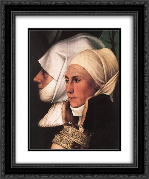 Darmstadt Madonna [detail: 4] 20x24 Black Ornate Wood Framed Art Print Poster with Double Matting by Holbein the Younger, Hans