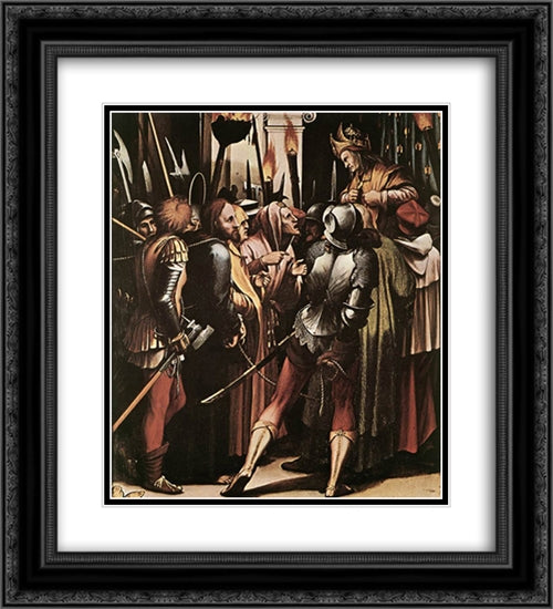 The Passion [detail: 5] 20x22 Black Ornate Wood Framed Art Print Poster with Double Matting by Holbein the Younger, Hans