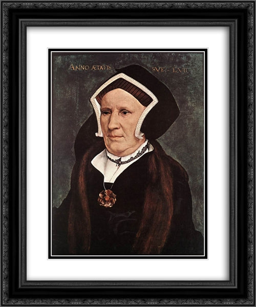 Portrait of Lady Margaret Butts 20x24 Black Ornate Wood Framed Art Print Poster with Double Matting by Holbein the Younger, Hans