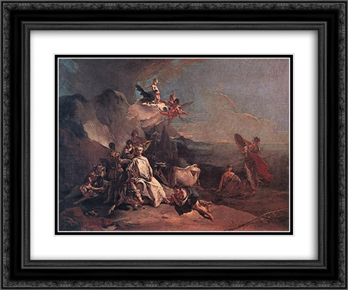 The Rape of Europa 24x20 Black Ornate Wood Framed Art Print Poster with Double Matting by Tiepolo, Giovanni Battista