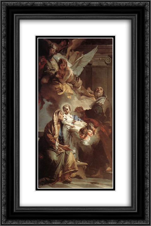 Education of the Virgin 16x24 Black Ornate Wood Framed Art Print Poster with Double Matting by Tiepolo, Giovanni Battista