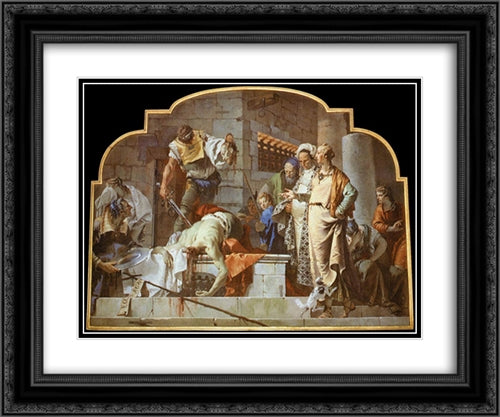 The Beheading of John the Baptist 24x20 Black Ornate Wood Framed Art Print Poster with Double Matting by Tiepolo, Giovanni Battista
