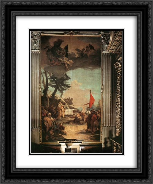 The Sacrifice of Melchizedek 20x24 Black Ornate Wood Framed Art Print Poster with Double Matting by Tiepolo, Giovanni Battista