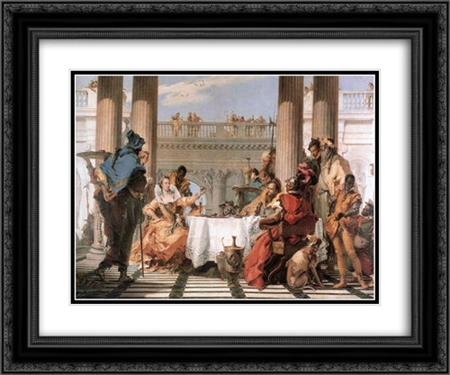 The Banquet of Cleopatra 24x20 Black Ornate Wood Framed Art Print Poster with Double Matting by Tiepolo, Giovanni Battista