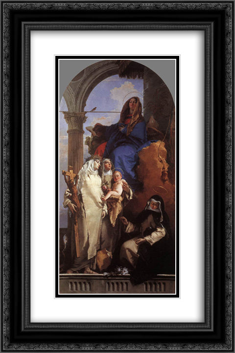 The Virgin Appearing to Dominican Saints 16x24 Black Ornate Wood Framed Art Print Poster with Double Matting by Tiepolo, Giovanni Battista