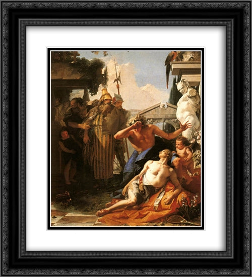 The Death of Hyacinth 20x22 Black Ornate Wood Framed Art Print Poster with Double Matting by Tiepolo, Giovanni Battista