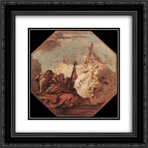 The Theological Virtues 20x20 Black Ornate Wood Framed Art Print Poster with Double Matting by Tiepolo, Giovanni Battista