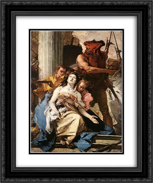 The Martyrdom of St Agatha 20x24 Black Ornate Wood Framed Art Print Poster with Double Matting by Tiepolo, Giovanni Battista