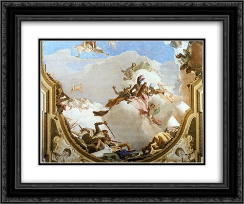 The Apotheosis of the Pisani Family [detail #1] 24x20 Black Ornate Wood Framed Art Print Poster with Double Matting by Tiepolo, Giovanni Battista