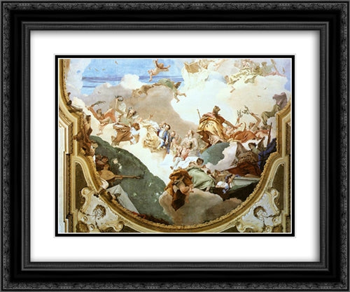 The Apotheosis of the Pisani Family [detail #2] 24x20 Black Ornate Wood Framed Art Print Poster with Double Matting by Tiepolo, Giovanni Battista