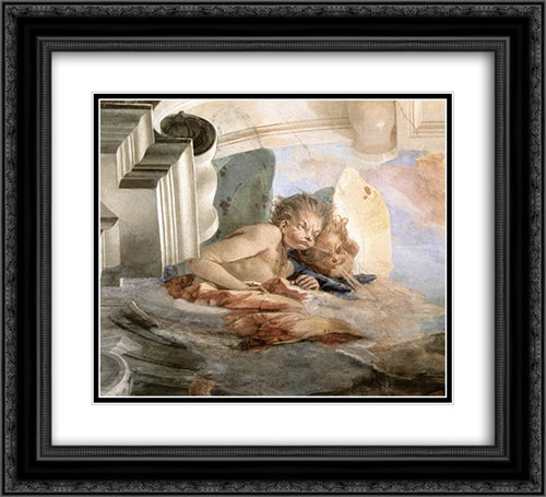 The Wind [detail #1] 22x20 Black Ornate Wood Framed Art Print Poster with Double Matting by Tiepolo, Giovanni Battista