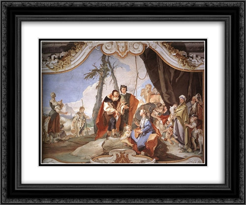 Rachel Hiding the Idols from her Father Laban 24x20 Black Ornate Wood Framed Art Print Poster with Double Matting by Tiepolo, Giovanni Battista