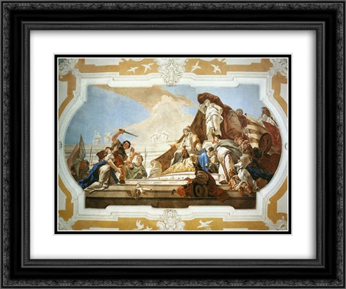 The Judgment of Solomon 24x20 Black Ornate Wood Framed Art Print Poster with Double Matting by Tiepolo, Giovanni Battista