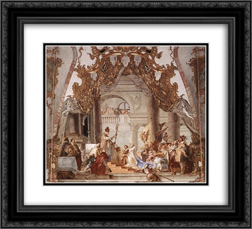 The Marriage of the Emperor Frederick Barbarossa to Beatrice of Burgundy 22x20 Black Ornate Wood Framed Art Print Poster with Double Matting by Tiepolo, Giovanni Battista